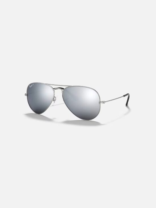 Ray-Ban Aviator Mirror: Matte Silver Frame, Silver Mirror Lens w/ case main image 11